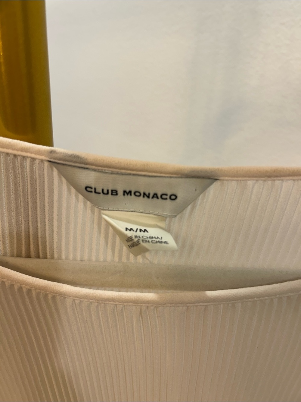 Club Monaco Cream Ribbed Blouse